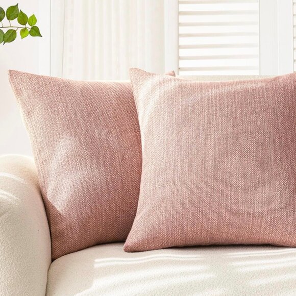Covers for cushions. Foindtower. 2 piece. Decorative textured 20X20 Dusty Pink. - Picture 1 of 5